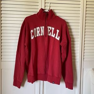 Vintage Cornell University quarter zip in red, size large